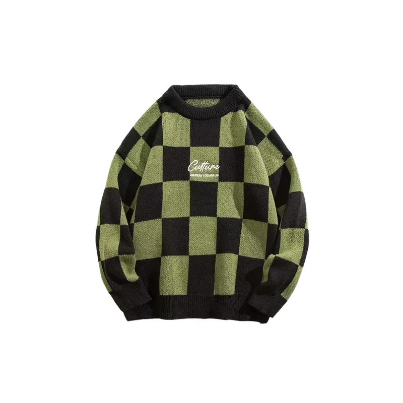 Plaid Loose Sweater-2
