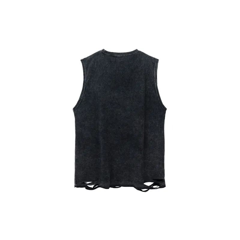 Retro Hip hop Graffiti Floral Printed Vest-1