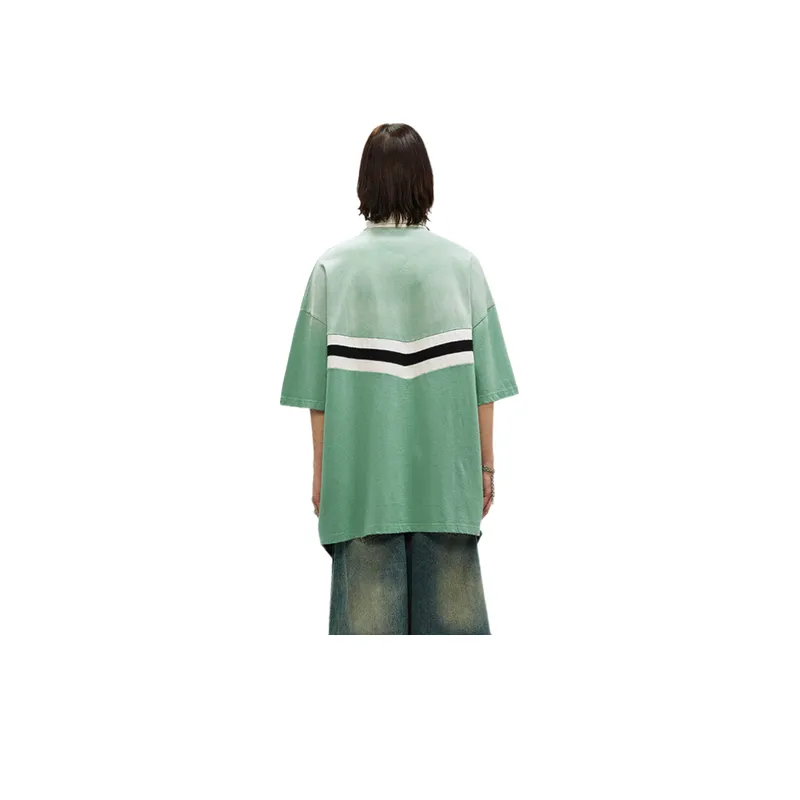 Casual Stripes Gradient Polo T Shirt-3