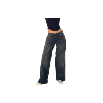 Washed Straight Leg Jeans Women