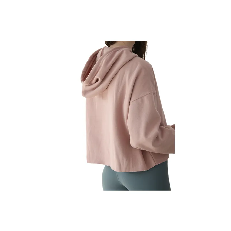Sporty Plain Cotton Polyester Blend Sweatshirt Women-3