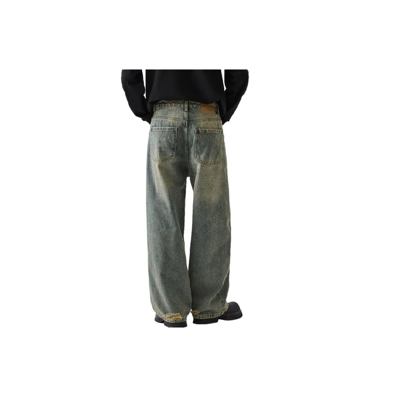 Fashionable Loose Straight Leg Jeans-3