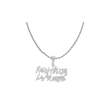 Hip Hop Diamond Letter Pendant Necklace