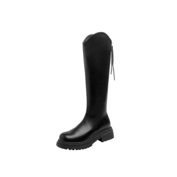 Fashionable Plain Knee High Boots