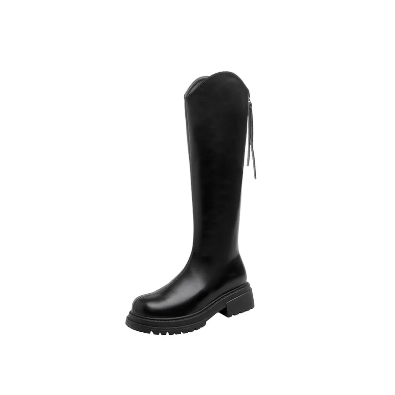 Fashionable Plain Knee High Boots-0