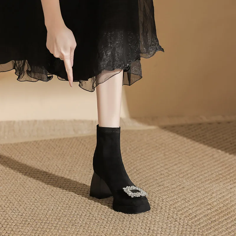 Fashionable Rhinestone High Heels-7