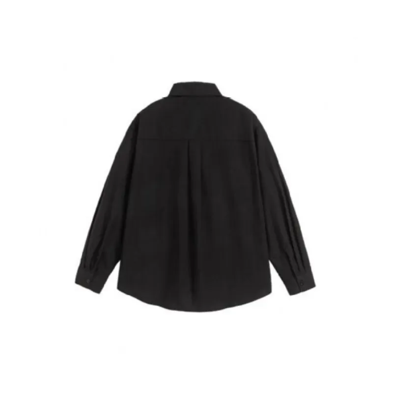 Loose Plain 100% Cotton Shirt Unisex-1