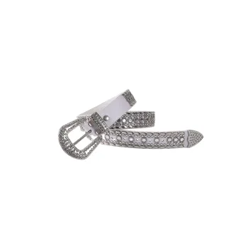 Retro Rhinestone Leather Belt