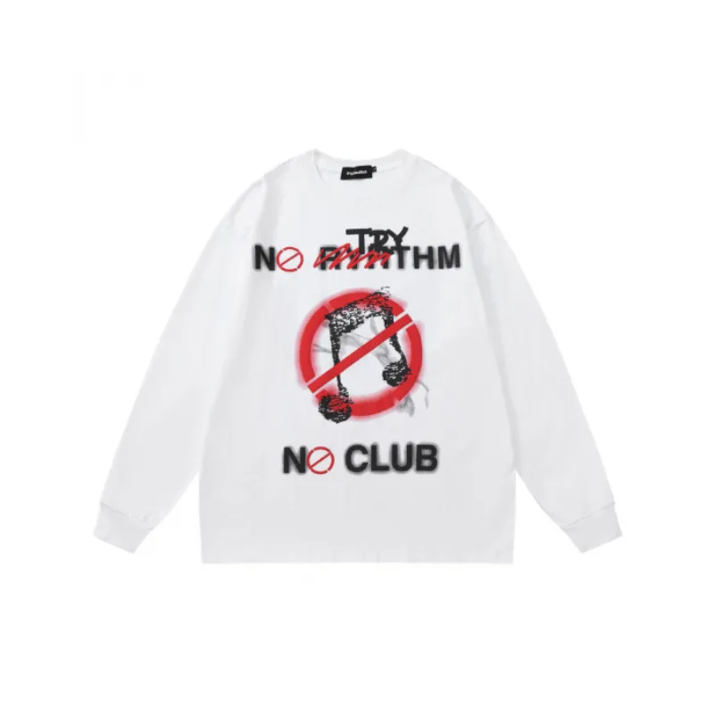 Don't Music Print Crewneck Top-0