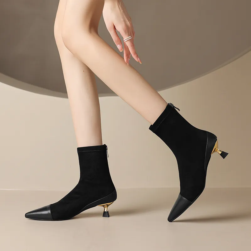 Simple Zipper Ankle Boots-4