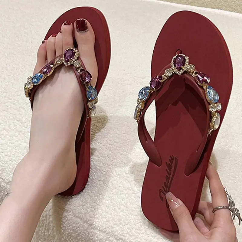 Casual Rhinestone Beach Sandals-1