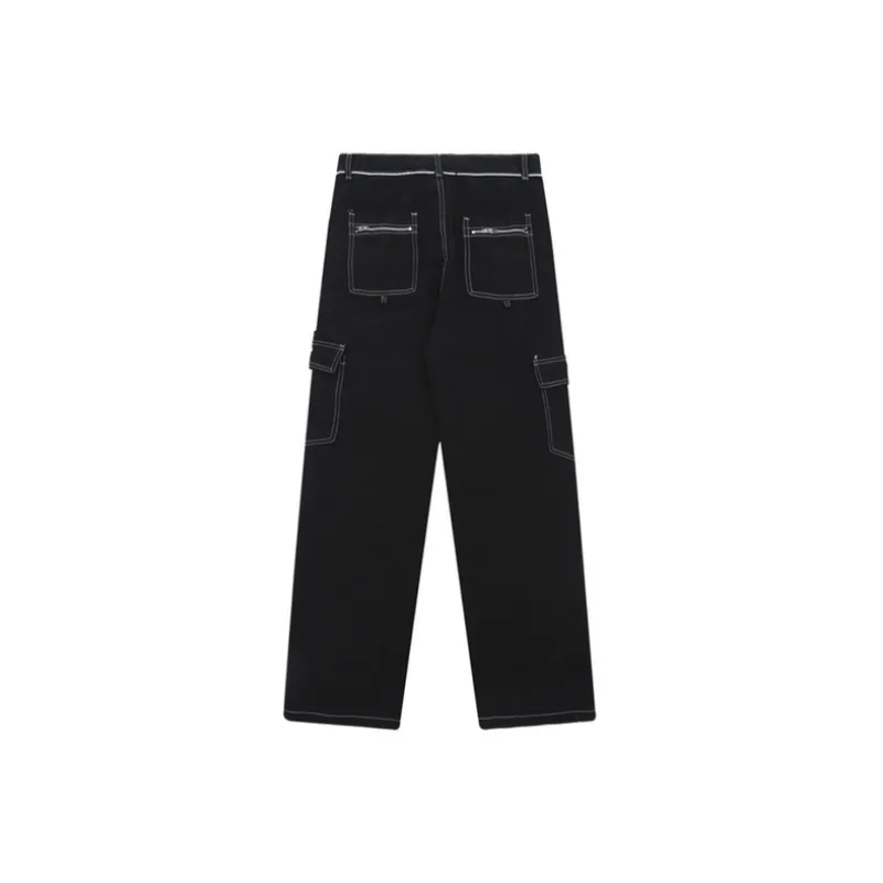 Loose Versatile Splicing Camouflage Jeans-1