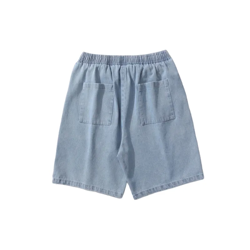 Retro Washed Denim Shorts-1