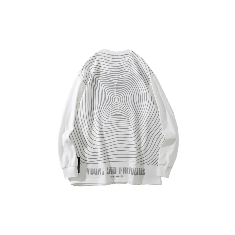 Basic Round Neck Pullover Printed Thin Sweater-1