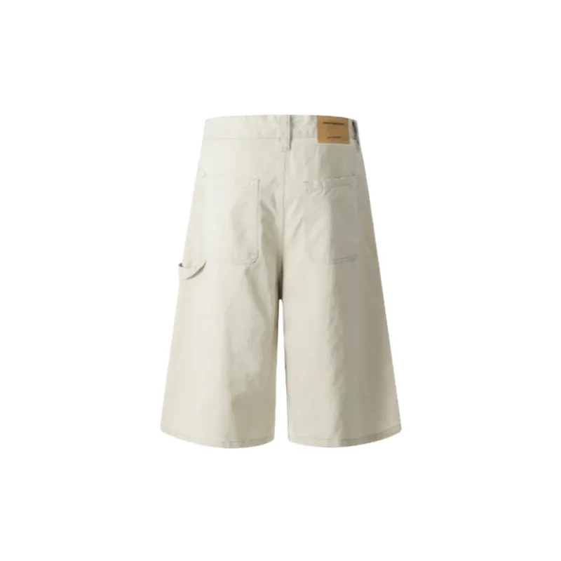 Retro Casual Cotton Blended Fabric Cargo Shorts-1