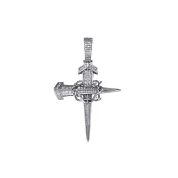 Retro Hiphop Micro inlaid Zircon Anchor Necklace