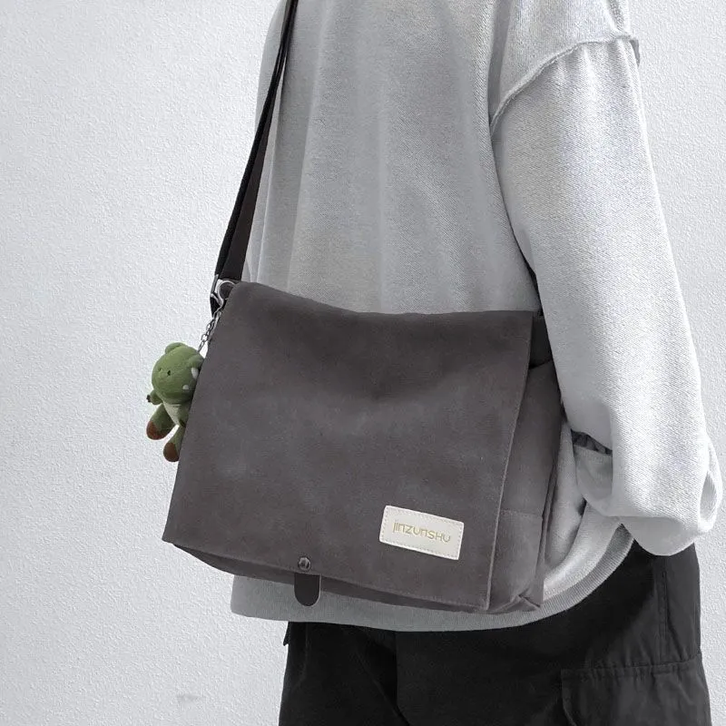 Retro Plain Crossbody Bag-1