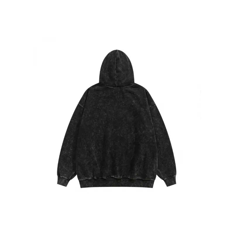 Washed Unreal Pigeon Printed Hooded Sweat-5