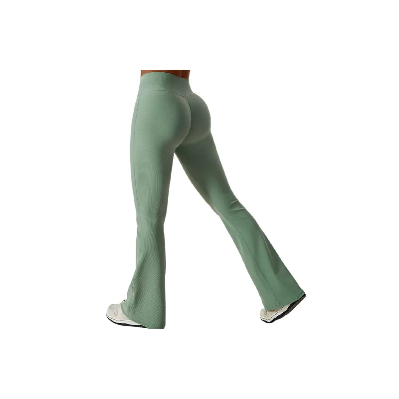 Sports Casual Fine Rib Knit Leggings Women-9