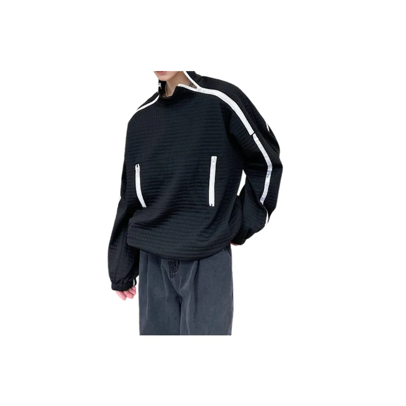 Double Zipper Simple Casual Sweatshirt-4