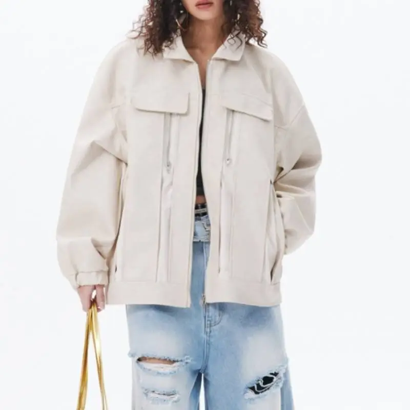 Fashionable Zipper Polyester Jacket-6
