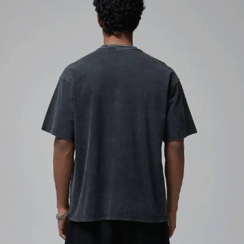Washed Distress 100% Cotton T Shirt-5
