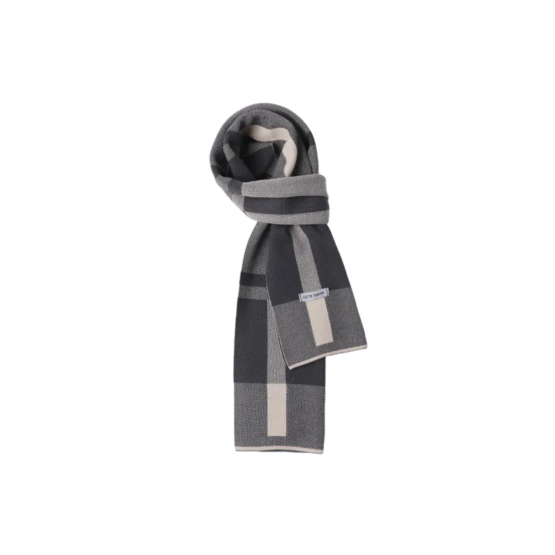 Simple Plaid Knit Scarf-7