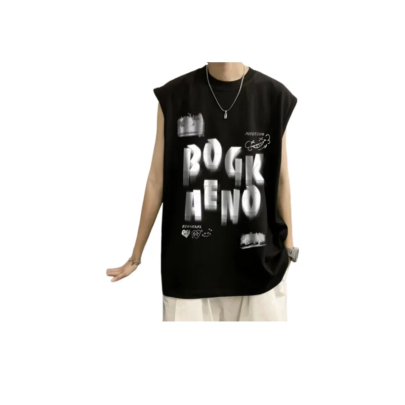 Loose Sleeveless Cotton Vest-0
