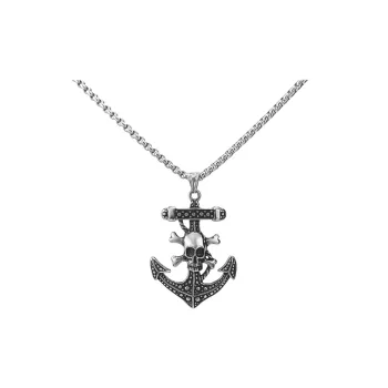 Skull Anchor Stainless Steel Necklace