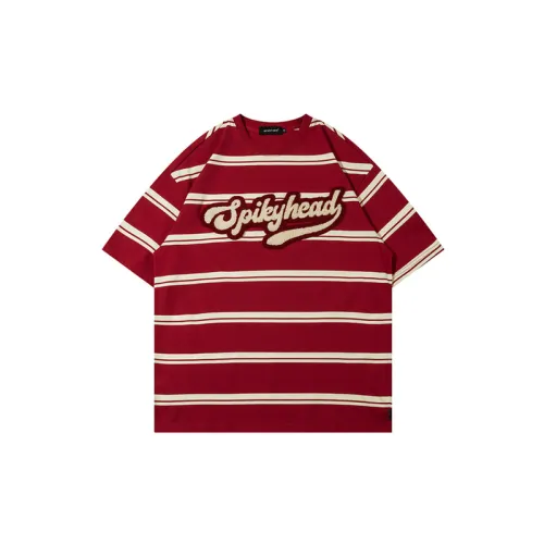 Trendy Flocking Horizontal Striped T Shirt
