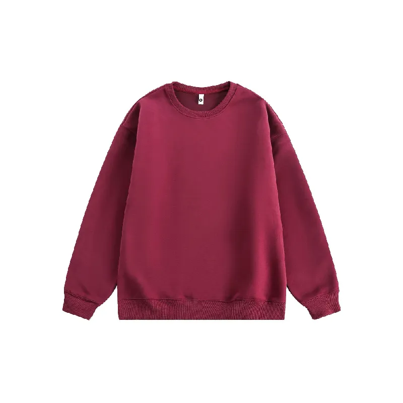 Simple Plain Cotton Blended Fabric Sweatshirt Unisex-0