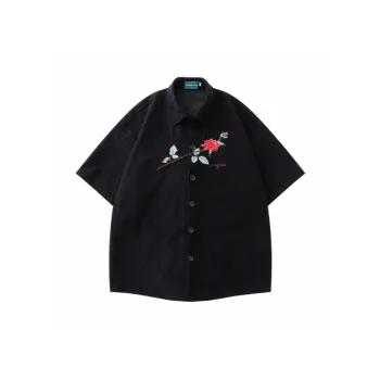 Fashionable Embroidered Corduroy Shirt