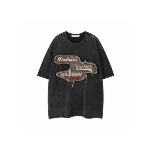 Retro Embroidered Short Sleeve Round Neck T shirt