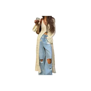 Plain Fashionable Wool Like Fabric Knitwear Women