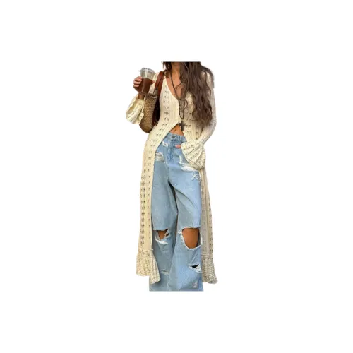 Plain Fashionable Wool Like Fabric Knitwear Women
