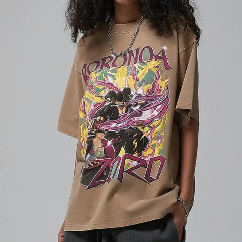Washed Distress 100% Cotton T Shirt-1