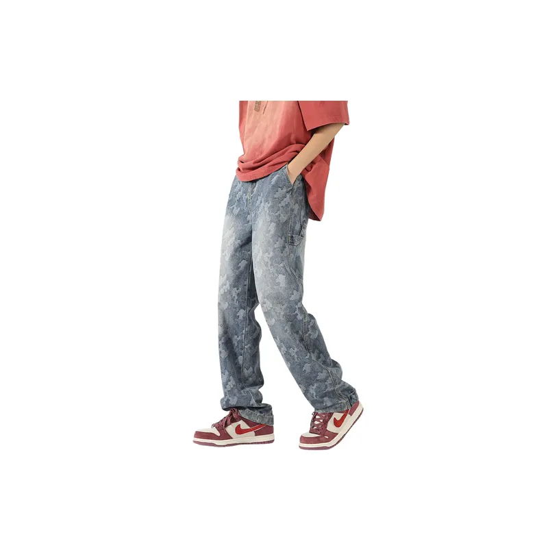 Retro Trendy Camouflage Jeans-2