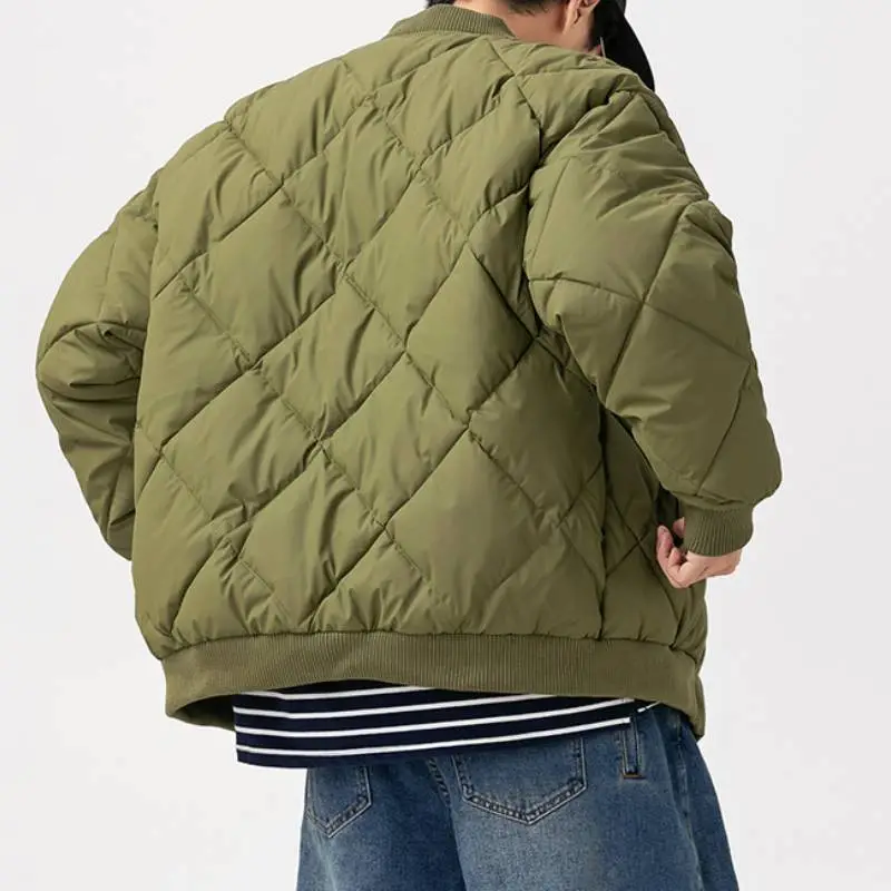 Retro Street Blended Synthetic Fabrics Quilted Jacket-11