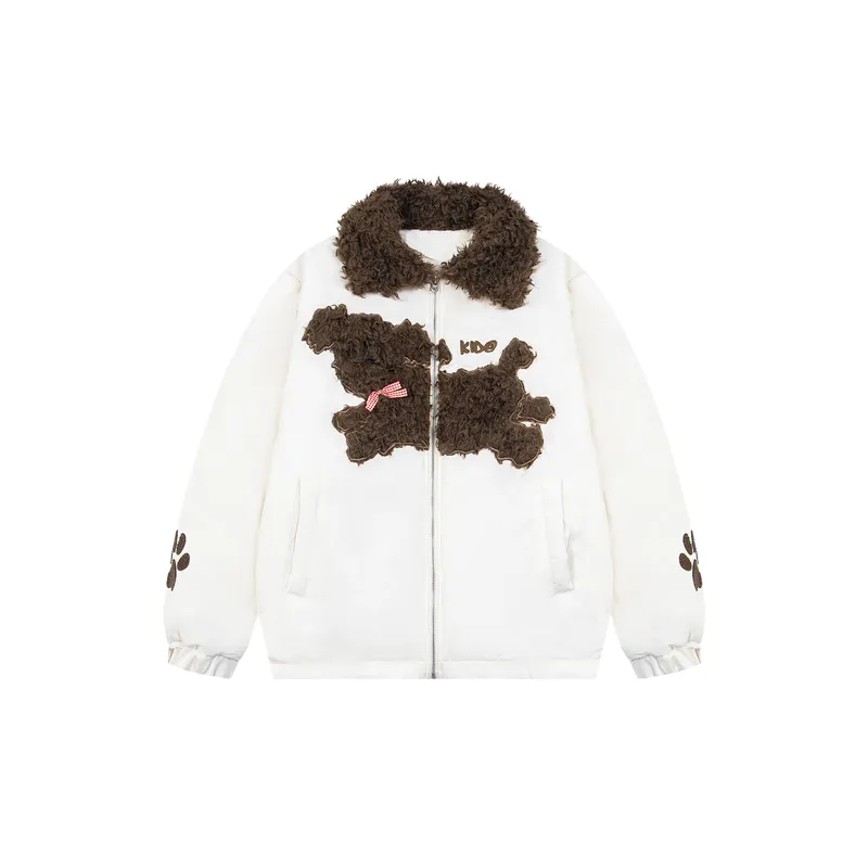 Casual Loose Blended Synthetic Fabrics Quilted Jacket-4