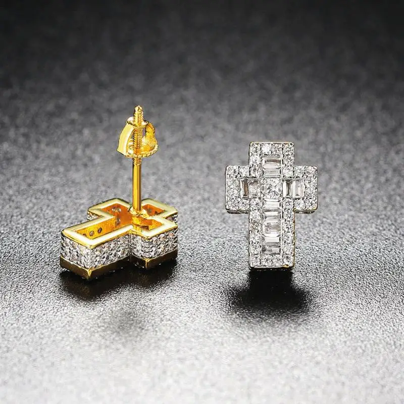 Simple Cross Ear Stud-2