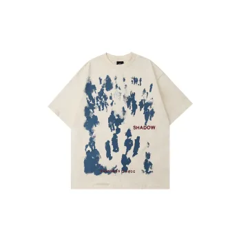 Abstract Figure Theme Oversize Short sleeved T shirt