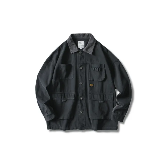 ジャケット・アウター black eye patchBEWAREHWC WORK JACKET Canvas Work Jacket - True Black - IJJI