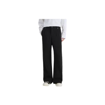 Loose Simple Blended Synthetic Fabrics Casual Pants