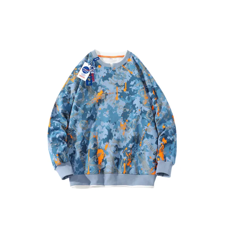 Loose Simple Blended Synthetic Fabrics Sweatshirt-1
