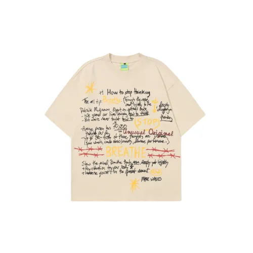Vintage Oversize Loose Letter Print Top Round Neck Pure Cotton T shirt