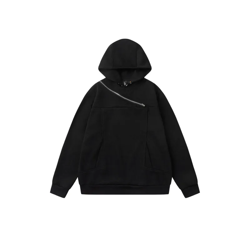 New style Retro Sweatshirt High end Solid Color Loose Multi zipper Top-4