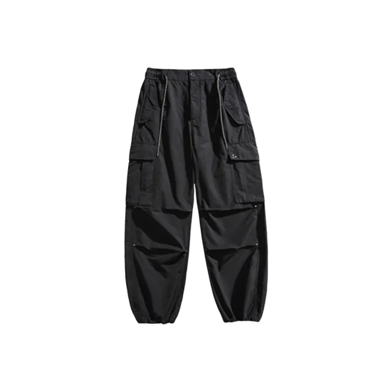 Casual Flare Leg Cotton Cargo Pants-6