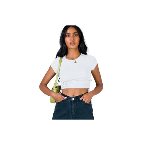 Fashionable Cropped Knitted Fabric T-Shirt Women