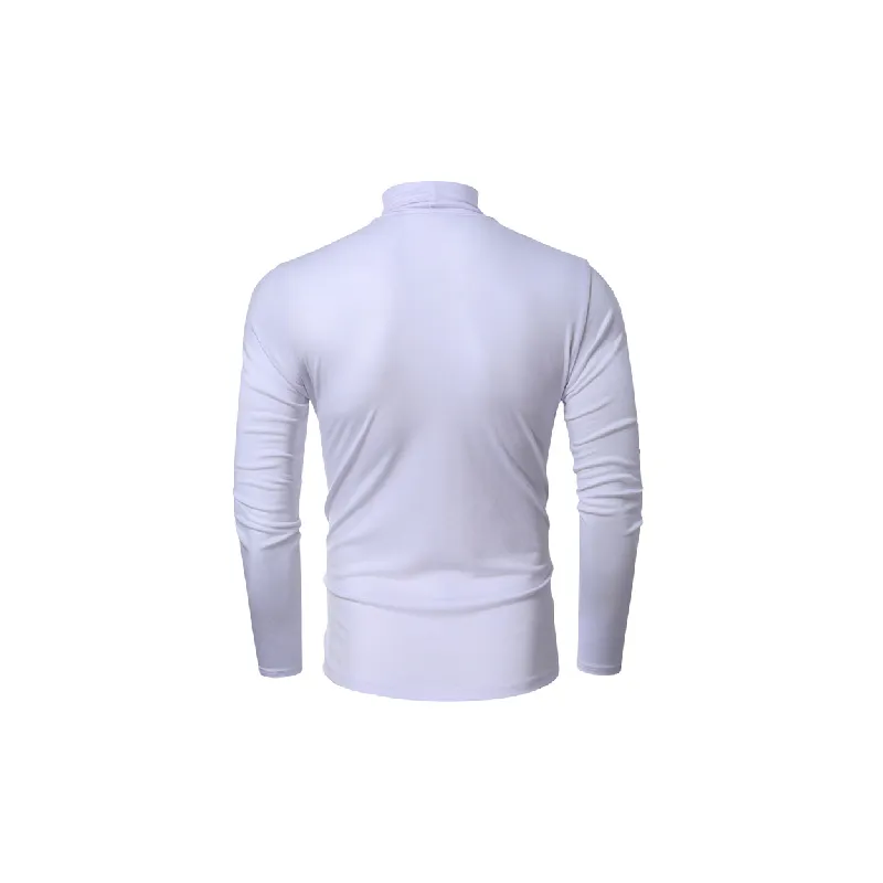 Fashionable Plain Cotton Blended Fabric T Shirt-1
