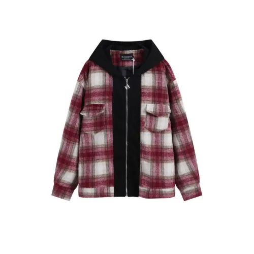 Trendy Brand Thickened Hooded Hip-hop Stitching Plaid Jacket